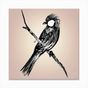 Bird on branch Canvas Print
