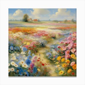 Bloemenzee Dutch For Sea Of Flowers Fields Of Flowers In A Dreamlike State With Swirling 11 Canvas Print