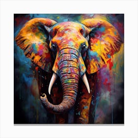 Colorful Elephant 1 Canvas Print