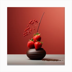 Artjuicebycsaba Chocolate Covered Strawbery Meets Japanese Zen 17 Canvas Print