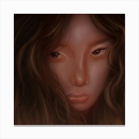 Girl Asian with brown hair Canvas Print