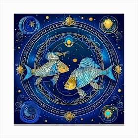 Zodiac Fish Canvas Print