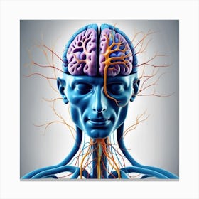 Human Brain And Nervous System 5 Canvas Print