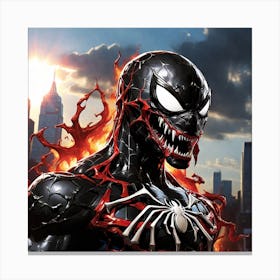 Leonardo Diffusion Xl Spiderman Mixed With Venom Half Black Ha 1 Canvas Print