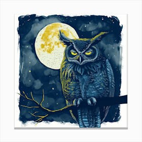 Owl At Night 7 Canvas Print