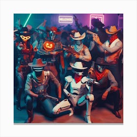 Group Of People In Costumes Canvas Print