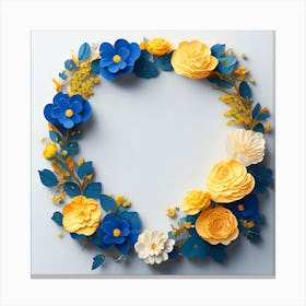 Paper Flower Wreath Canvas Print