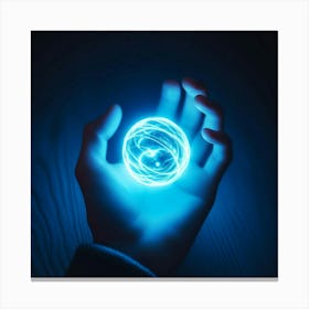 Hand Holding A Glowing Ball Canvas Print