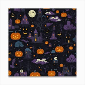 Flat Design Halloween Background Canvas Print