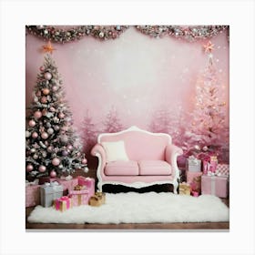 Pink Christmas Tree 6 Canvas Print