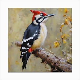 STILL OIL PIALEATED WOODPECKER Canvas Print