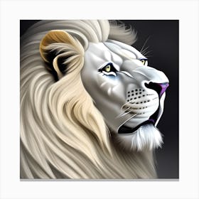 Majestic White Lion 1 Canvas Print