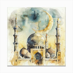 Watercolor Of A Mosque 4 Canvas Print