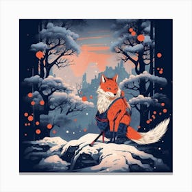 Fox In The Snow 5 Canvas Print