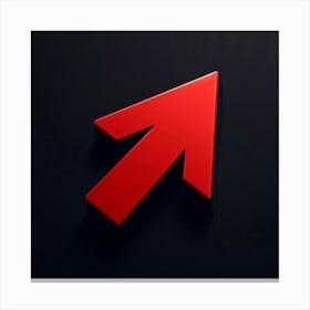 Red Arrow On Black Background Canvas Print