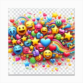 Emoticon stream 1 Canvas Print