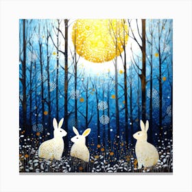 Rabbits Rabbits Rabbits - Rabbits In The Woods Canvas Print