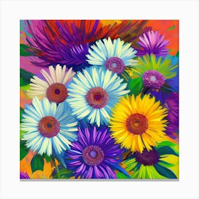 Aster Flowers 12 Canvas Print