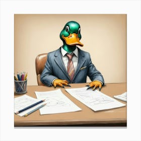 Duck In A Suit 32 Canvas Print