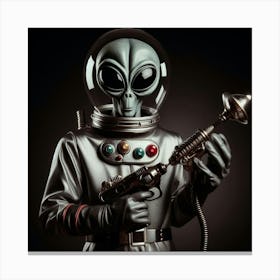 Alien Man Holding A Gun 1 Canvas Print