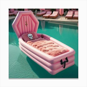 Pink Coffin floaty 1 Canvas Print