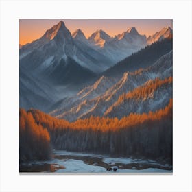 Dreamshaper V7 In This Harmonious Convergence Of Mountains For 0 Canvas Print