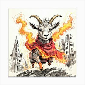 Goat With Horns 15 Canvas Print