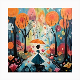 Girl In The Forest Canvas Print