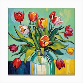 Tulips In A Vase 5 Canvas Print