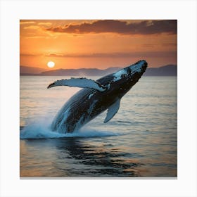 Humpback Whale Jumping 11 Canvas Print