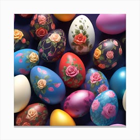 Rose Painted Eggs Canvas Print