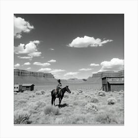 Cowboy In The Desert Canvas Print