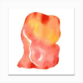 Orange Red, Modern Watercolor Painting, Abstract Art Canvas Print