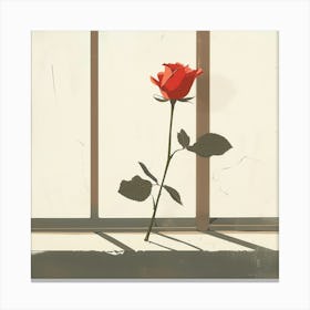 Rose By The Window Canvas Print