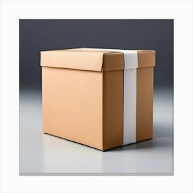 Mock Up Blank Box Parcel Cardboard Customizable Template Unprinted Clean Simple Minimalis (28) Canvas Print