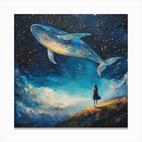 Whale In The Starry Night Sky 12 Canvas Print