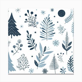 Scandinavian style, Blue spruce branches 1 Canvas Print