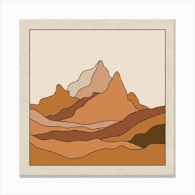 Colorblock Mountain Peaks Square Canvas Print