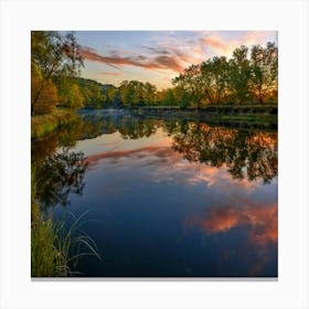 Sunset On The River Canvas Print