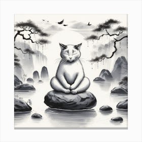 Meditating Cat 2 Canvas Print