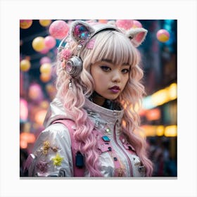 Cyberpunk Kawaii Girl Canvas Print