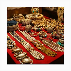 Beautiful African Pearly Jewellery On Display (7) Canvas Print