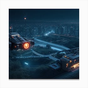 Futuristic Cityscape Canvas Print