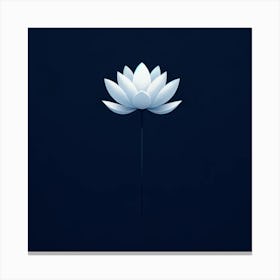 "Serenity in Bloom"  A solitary lotus rises elegantly against a deep blue backdrop, its petals glowing with a luminous simplicity that captures the essence of tranquility.  This art piece, 'Serenity in Bloom', offers an oasis of calm, symbolizing purity and enlightenment. Its minimalist beauty and soothing colors make it a perfect statement of peace for any interior, inviting contemplation and inner harmony. Canvas Print