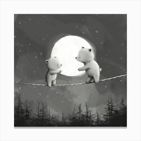 Bears On A Wire Canvas Print