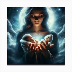 Angel Holding Baby Canvas Print