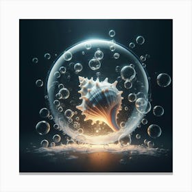 Sea Shell In A Bubble 5 Canvas Print