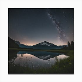 Milky Reflected In A Lake Canvas Print