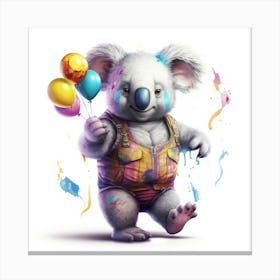 Koala With Balloons 1 Canvas Print