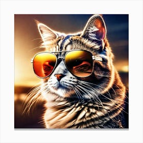 Cat In Sunglasses 23 Canvas Print